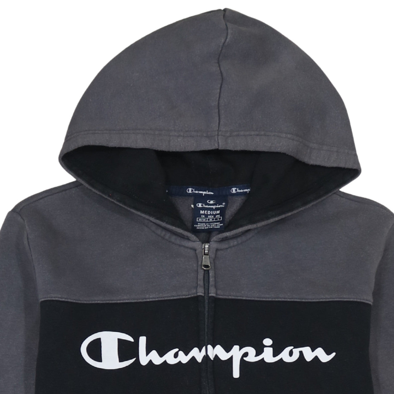 Mens UK Size M Champion Grey Full Zip Hoodie