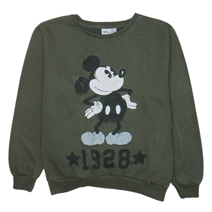 Womens UK Size 14 Disney Green Pullover Sweatshirt