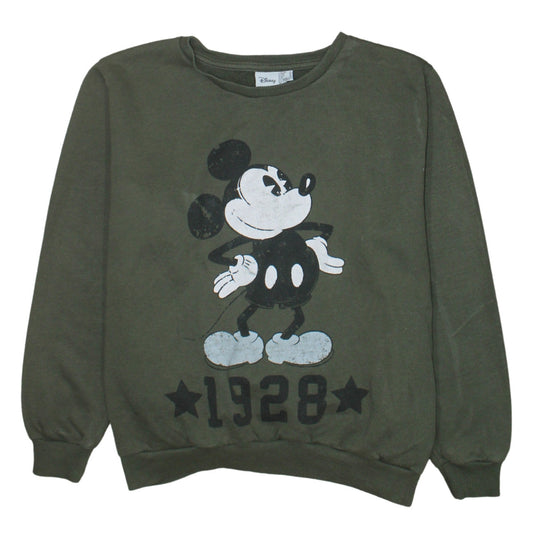 Womens UK Size 14 Disney Green Pullover Sweatshirt