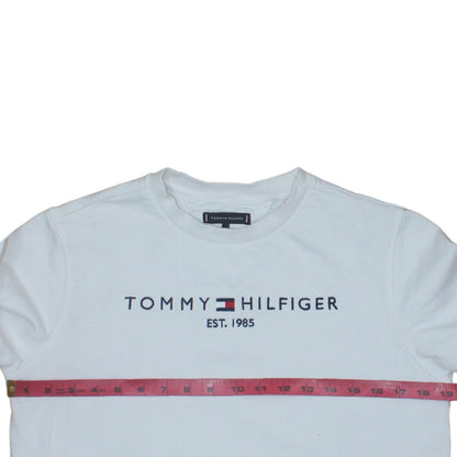 Tommy Hilfiger Boys White Cotton Crew Neck Sweatshirt Size 164