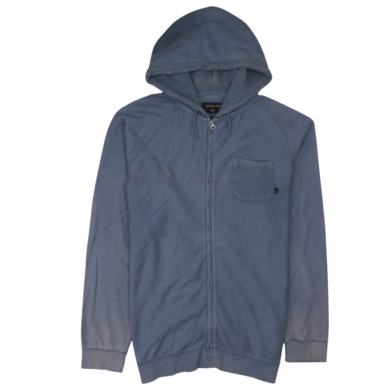 Mens UK Size L Quiksilver Blue Full Zip Hoodie