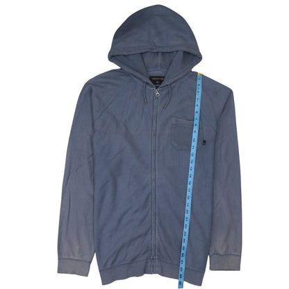 Mens UK Size L Quiksilver Blue Full Zip Hoodie