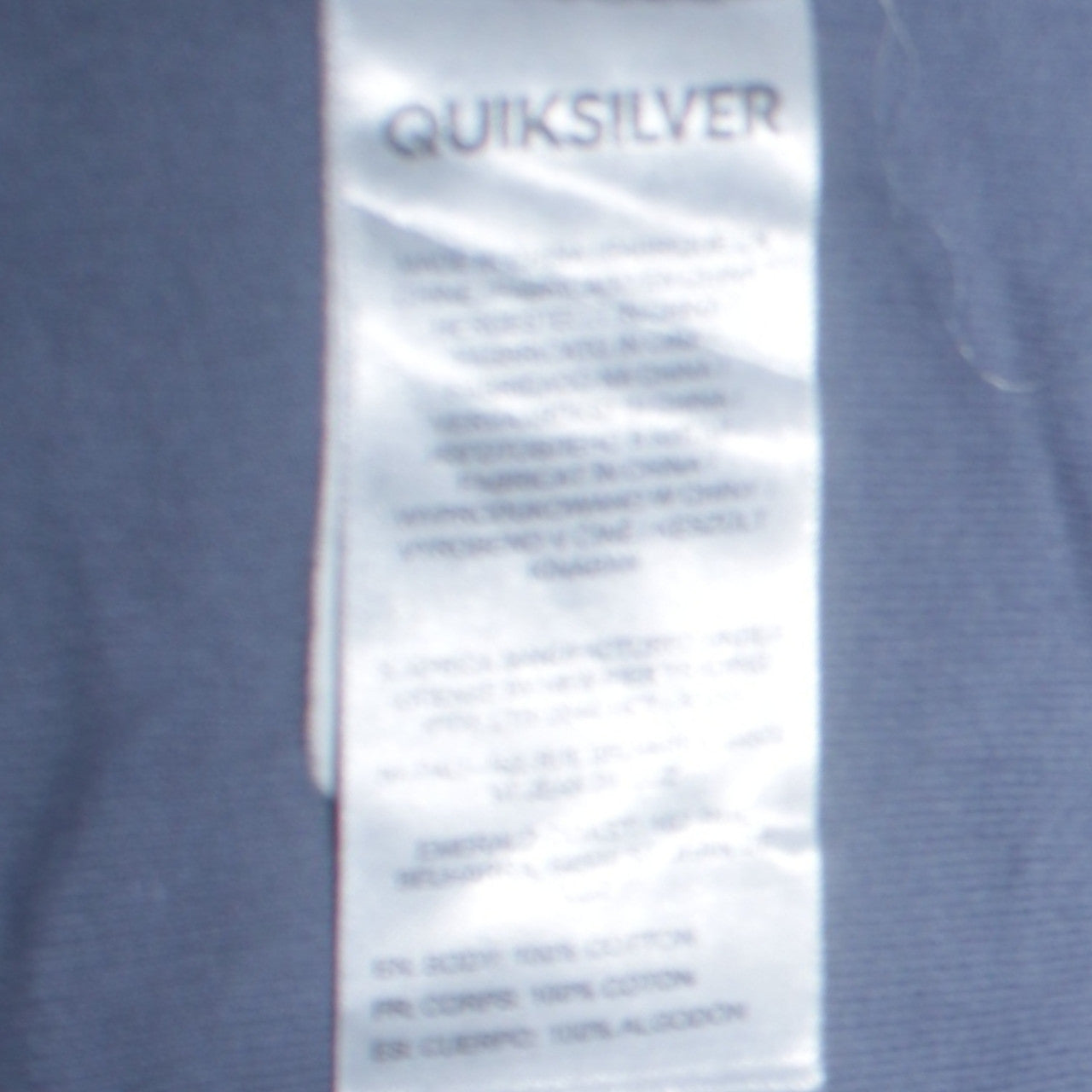 Mens UK Size L Quiksilver Blue Full Zip Hoodie
