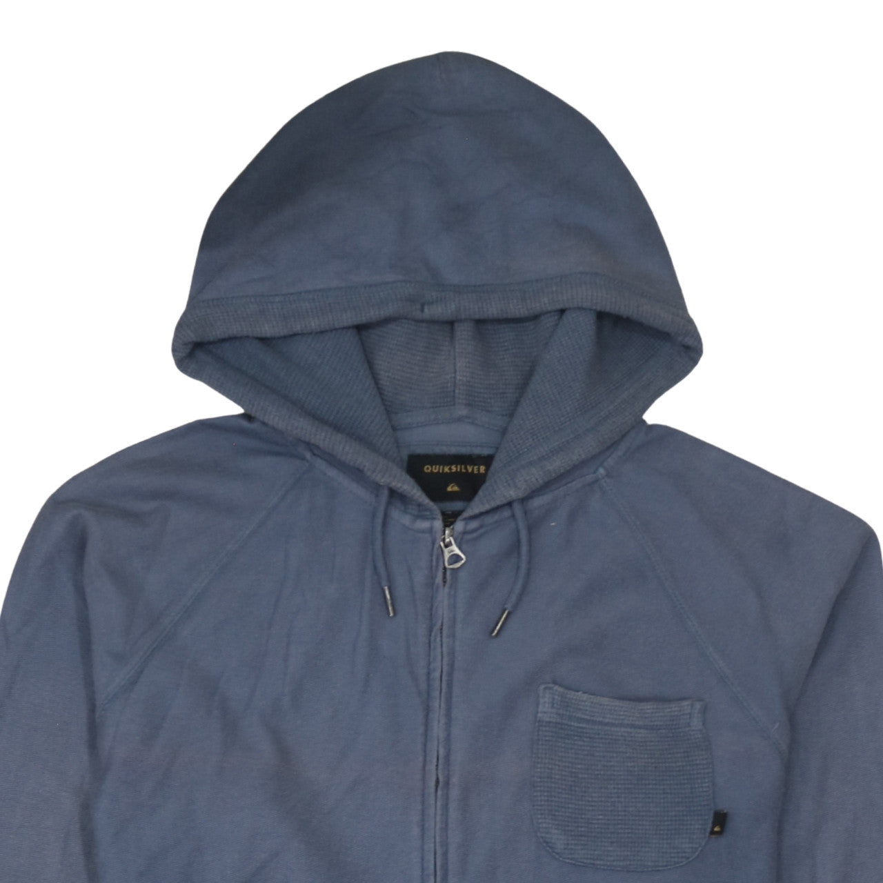 Mens UK Size L Quiksilver Blue Full Zip Hoodie