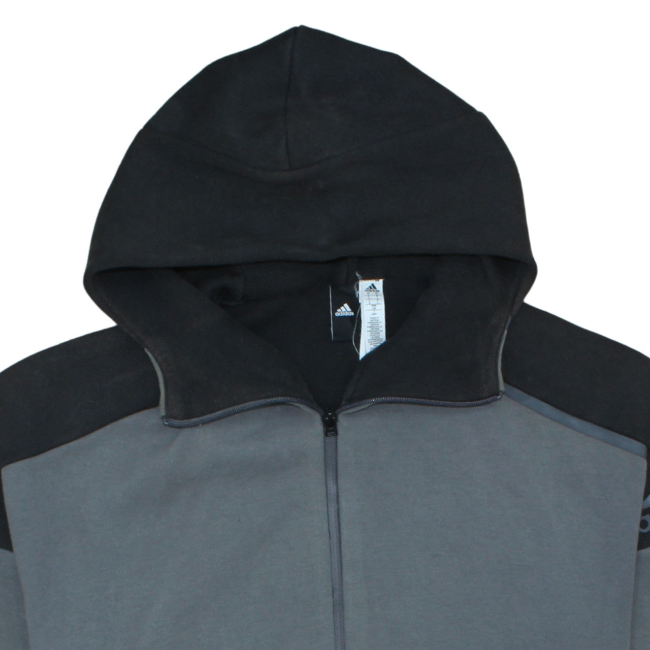 Mens UK Size 2XL adidas Grey Full Zip Hoodie