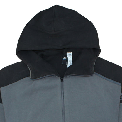 Mens UK Size 2XL adidas Grey Full Zip Hoodie