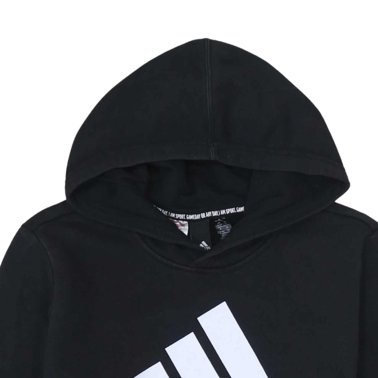 Adidas Boys Black Pullover Hoodie 13-14 Years Graphic Logo Fleece