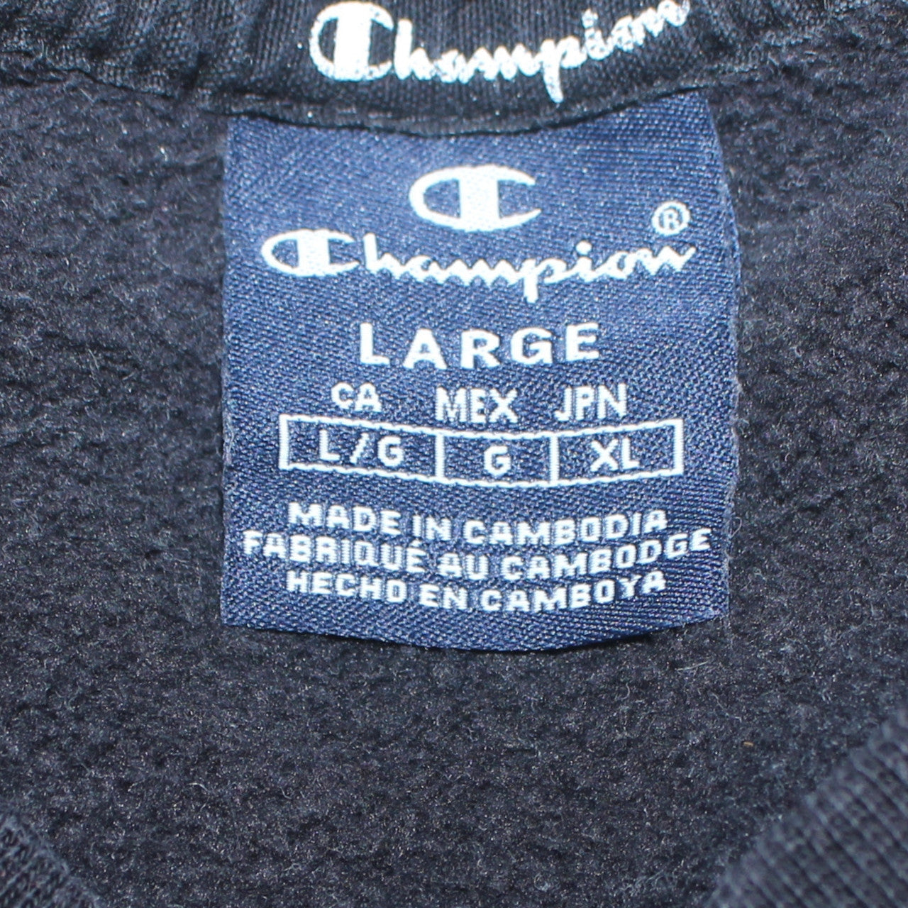 Mens UK Size L Champion Black Pullover Sweatshirt