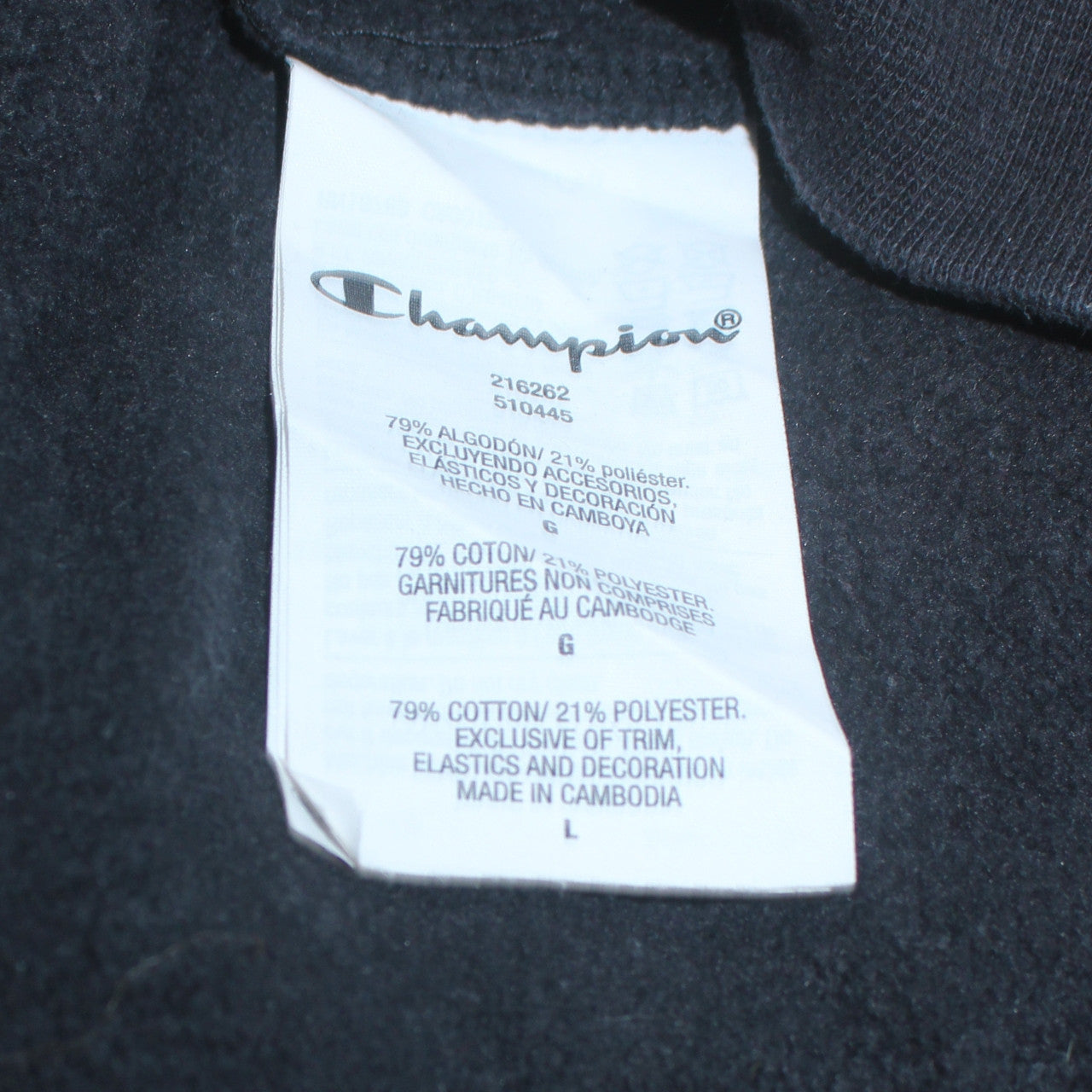 Mens UK Size L Champion Black Pullover Sweatshirt