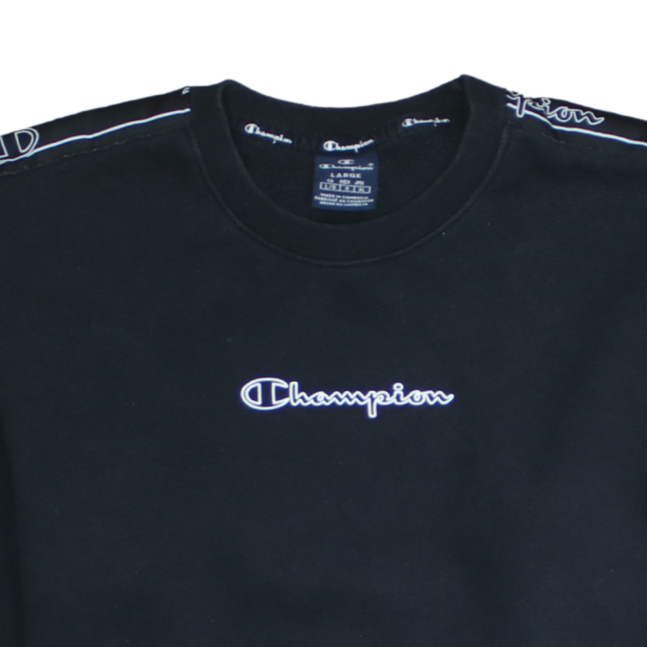 Mens UK Size L Champion Black Pullover Sweatshirt