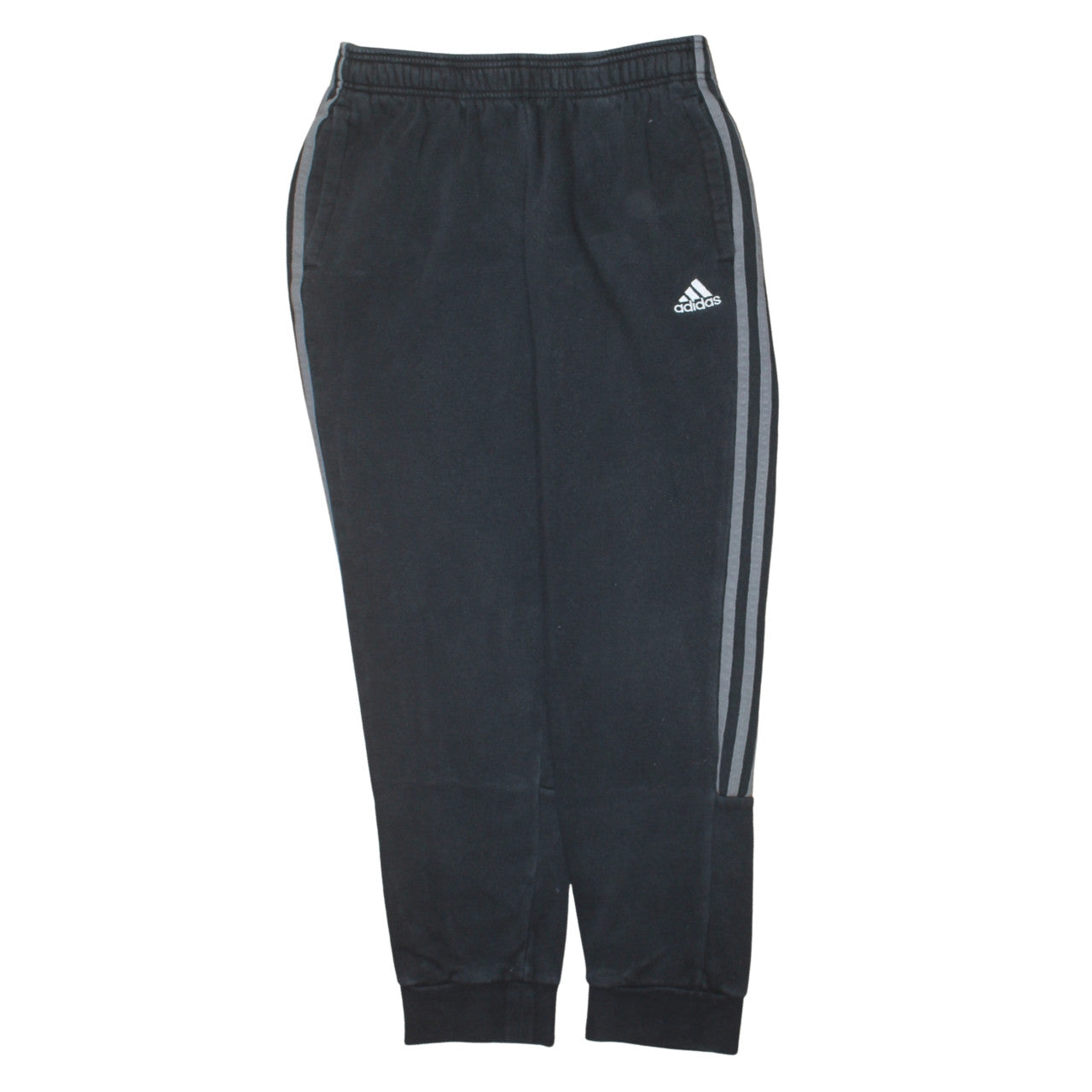 Adidas Men's Black Jogger Sweatpants S Elastic Waist Tapered Fit