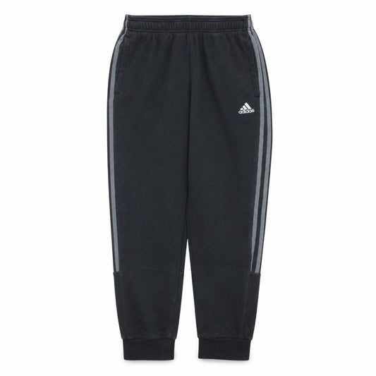 Front view of Adidas Men's Black Jogger Sweatpants S Elastic Waist Tapered Fit
