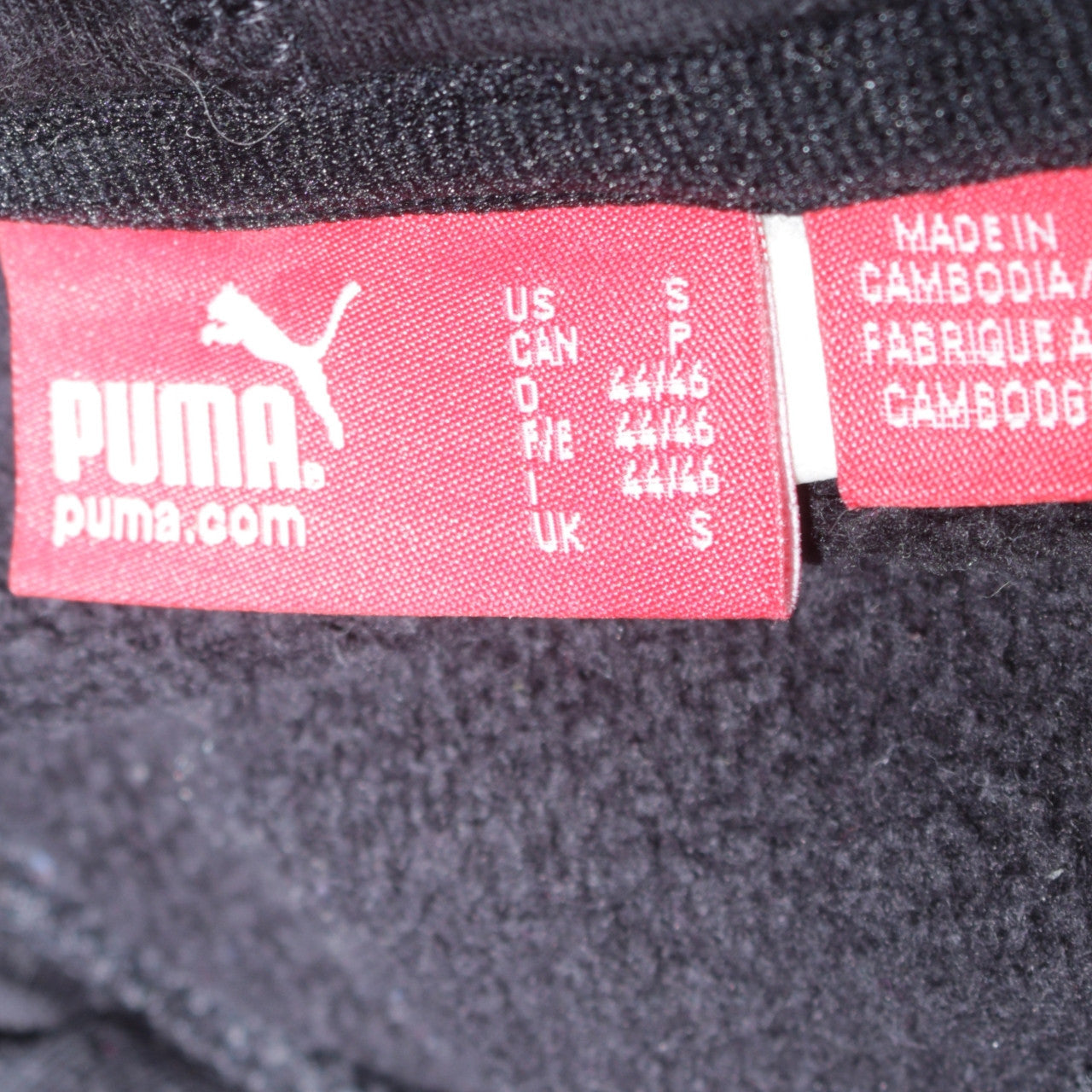 Mens UK Size S PUMA Black Pullover Hoodie