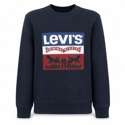 Levi's Boys Blue Logo Crew Neck Pullover Sweatshirt - Size 14 Years