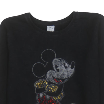 Womens UK Size 14 Disney Black Pullover Sweatshirt