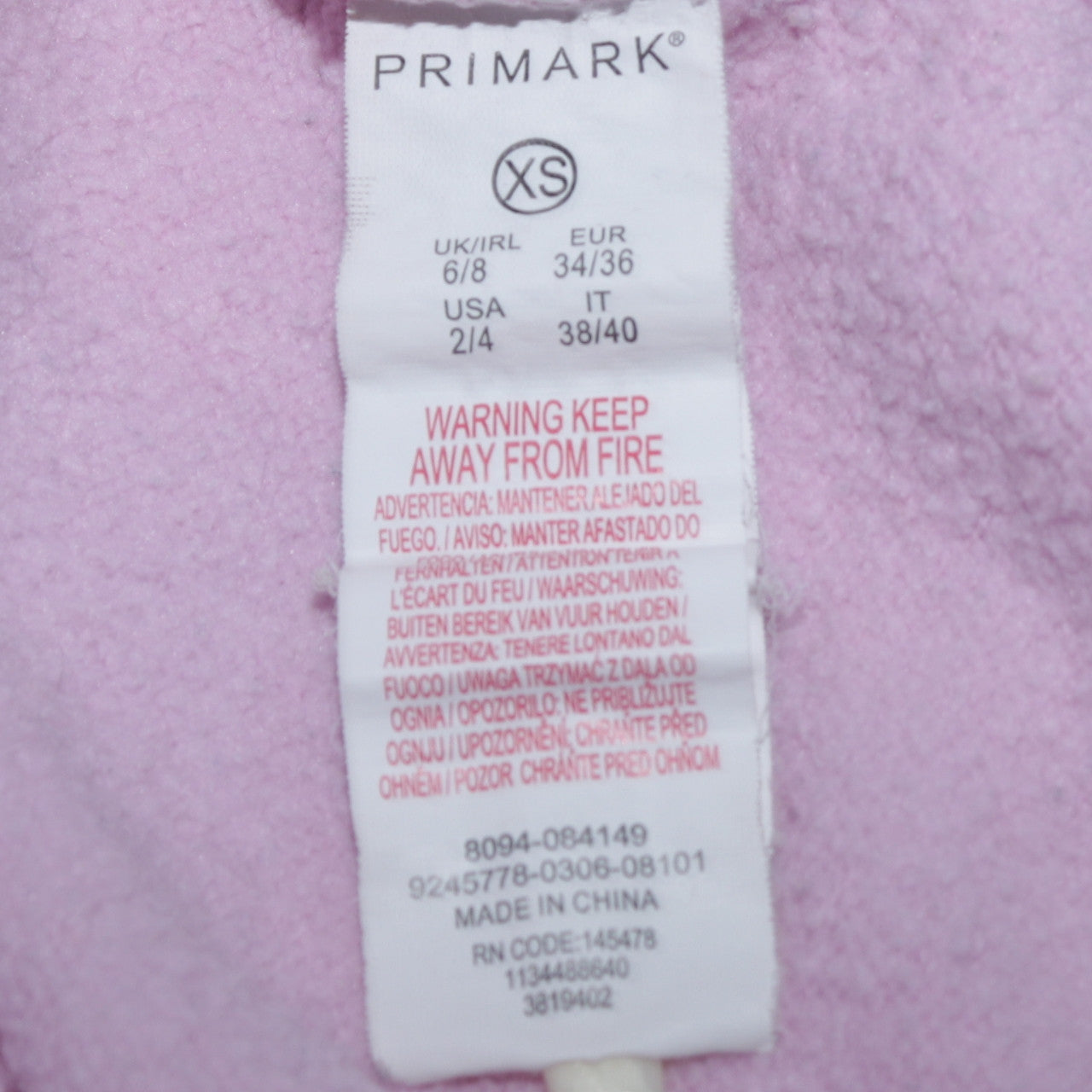 Womens UK Size XS Primark Pink Pullover Sweatshirt