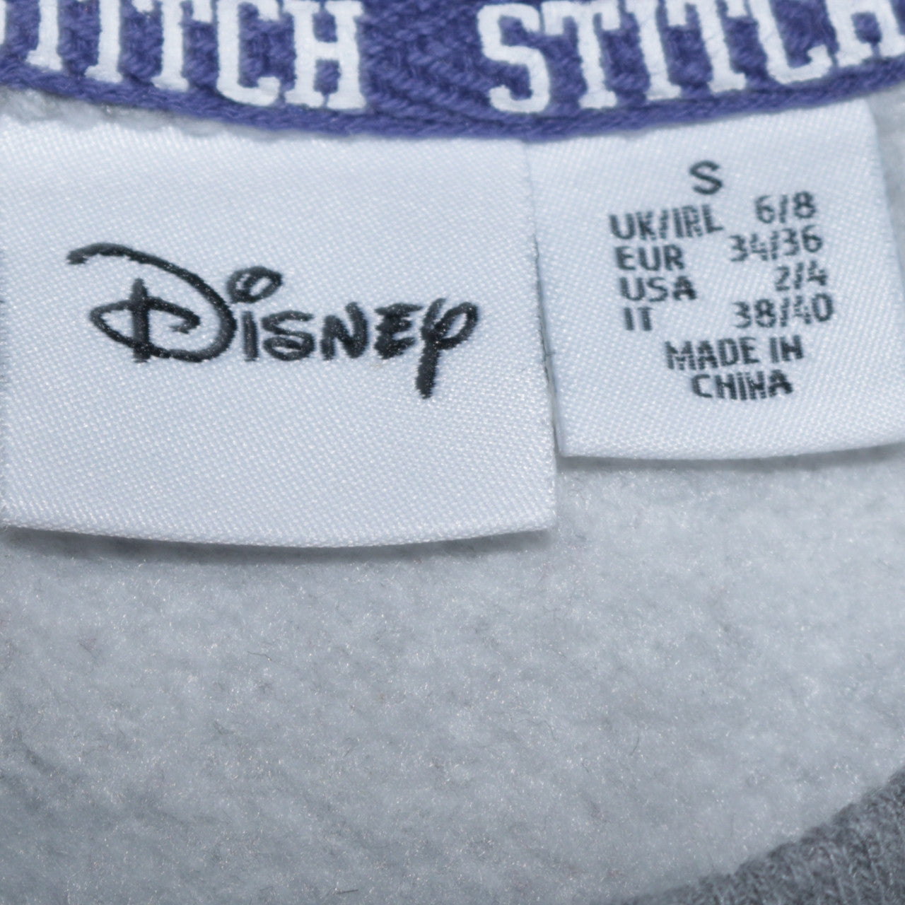Womens UK Size S Disney Grey Pullover Sweatshirt