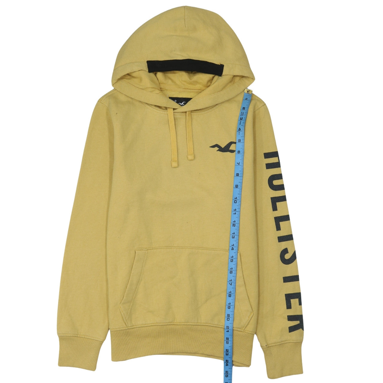 Mens UK Size XS Hollister Yellow Pullover Hoodie