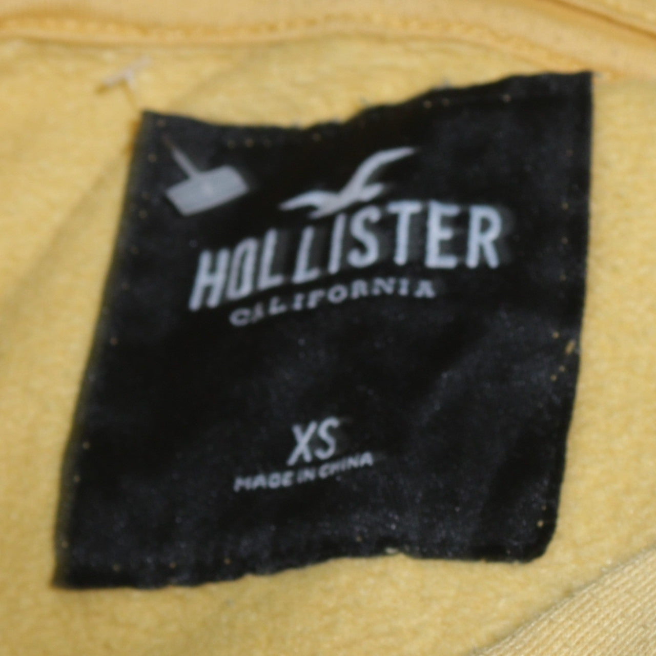 Mens UK Size XS Hollister Yellow Pullover Hoodie