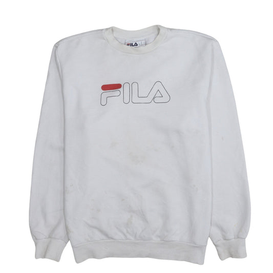 Mens UK Size M FILA White Pullover Sweatshirt