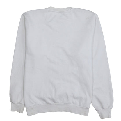 Fila Men's White Logo Crew Neck Pullover Sweatshirt M