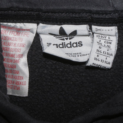 Adidas Boys Black Hoodie 13-14 Years Pullover Cotton Blend Casual Wear