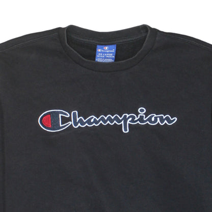 Champion Boys Black Pullover Sweatshirt 15-16 Years Regular Fit Logo Fleece