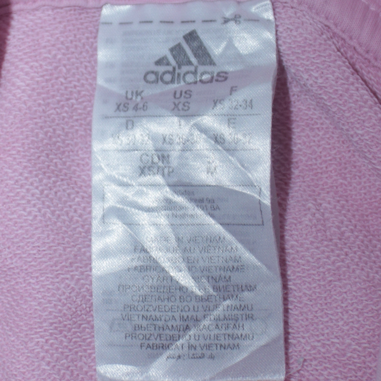 Womens UK Size XS adidas Pink Pullover Hoodie