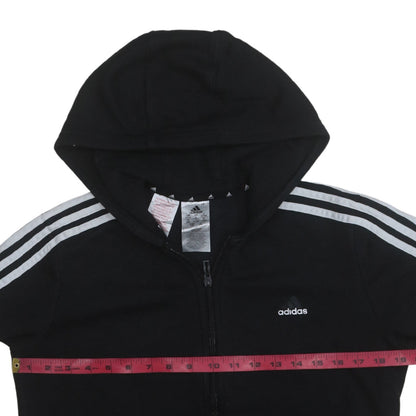 Adidas Boys Black Full Zip Hoodie 13-14 Years Fleece Hooded Sweatshirt