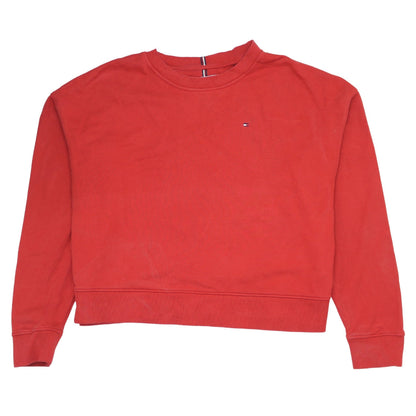 Womens UK Size M Tommy Hilfiger Red Pullover Sweatshirt
