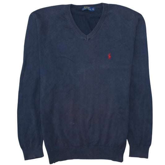 Mens UK Size XL Ralph Lauren Blue Pullover Jumper