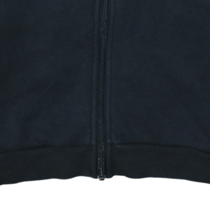 Adidas Boys Black Full Zip Hoodie Size 13-14 Years Cotton Blend Sportswear