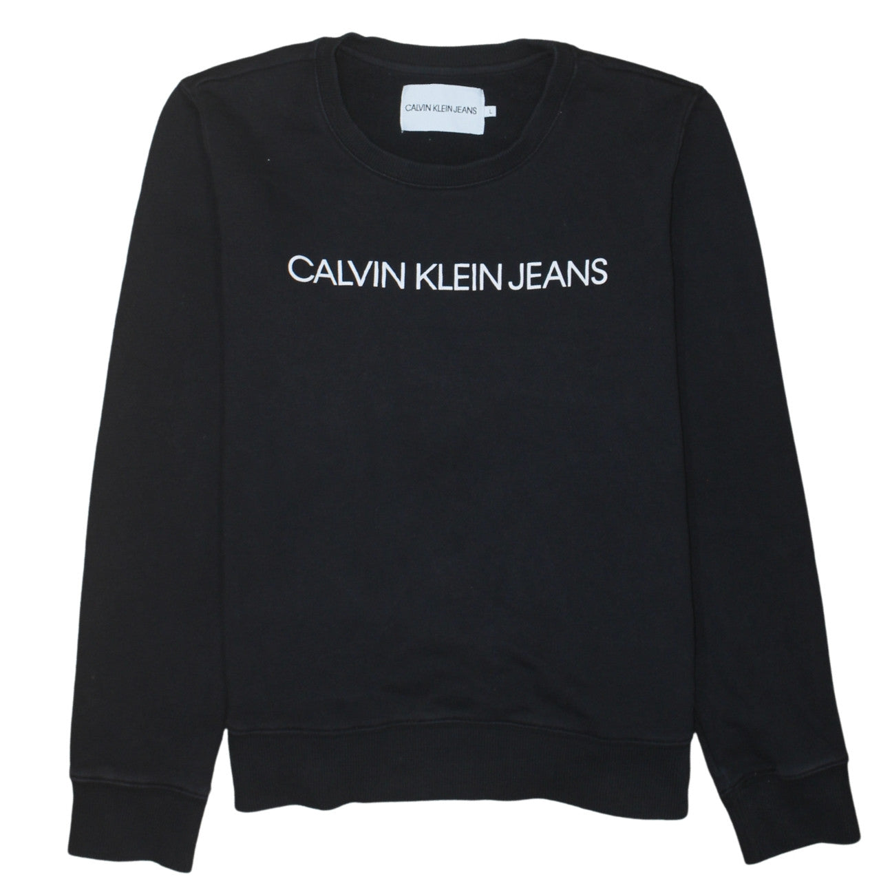 Womens UK Size L Calvin Klein Jeans Black Pullover Sweatshirt