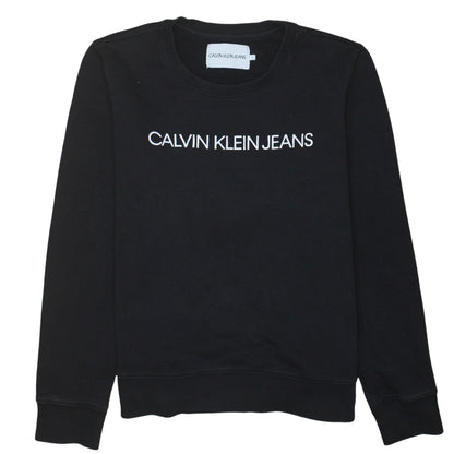 Womens UK Size L Calvin Klein Jeans Black Pullover Sweatshirt