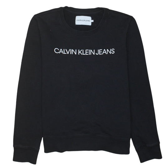Womens UK Size L Calvin Klein Jeans Black Pullover Sweatshirt