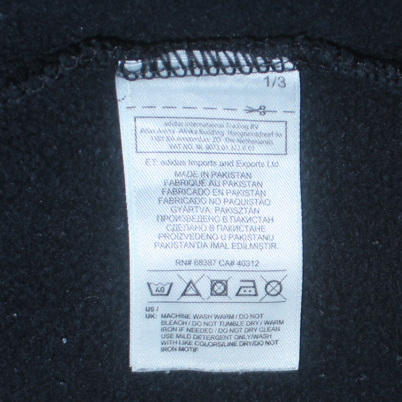 Mens UK Size S adidas Black Pullover Hoodie