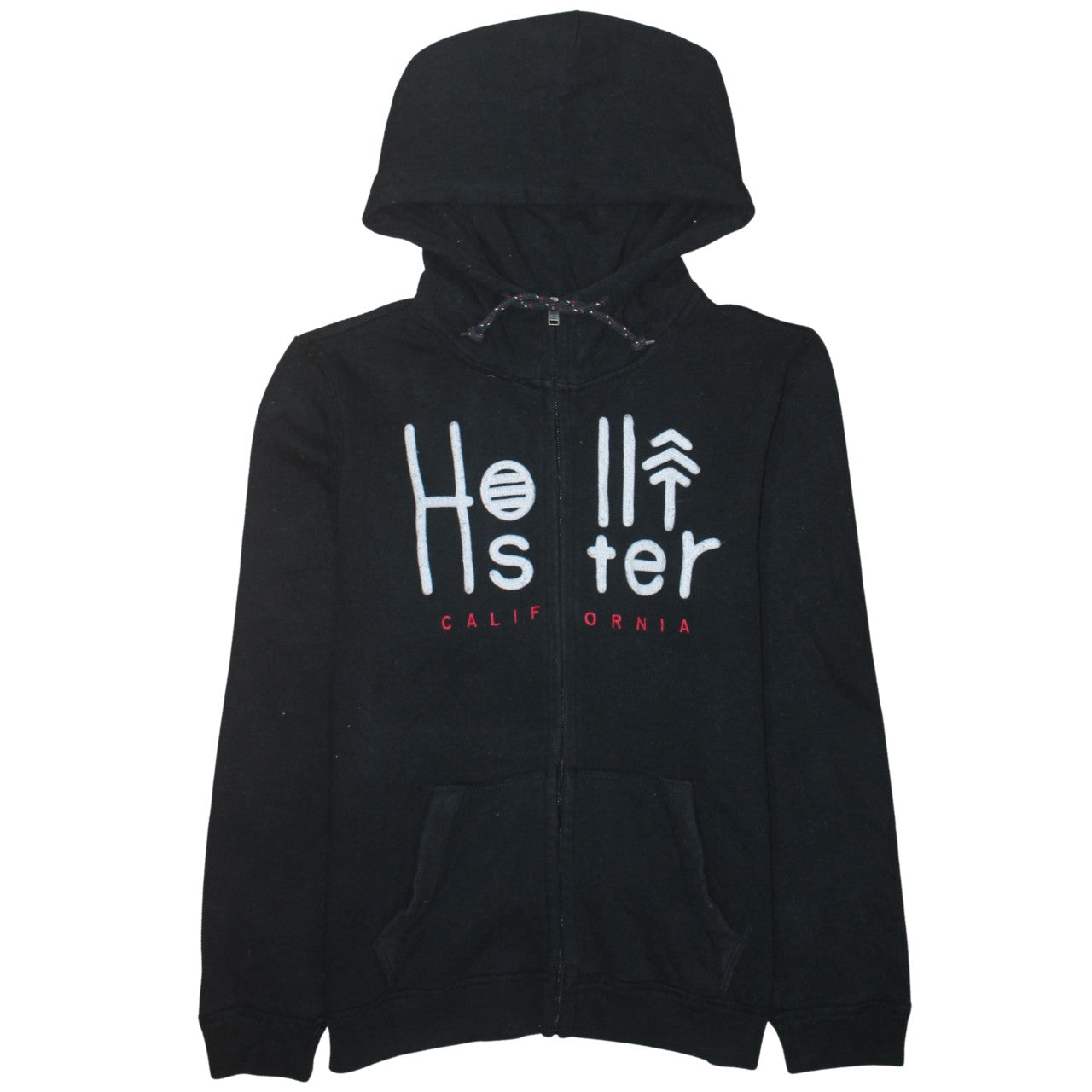 Mens UK Size S Hollister Black Full Zip Hoodie
