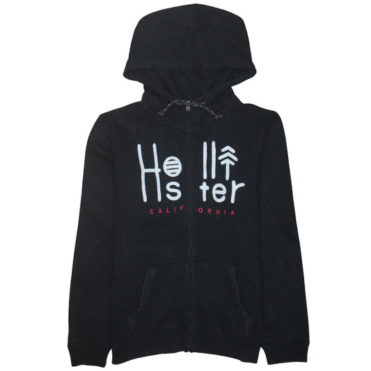 Mens UK Size S Hollister Black Full Zip Hoodie