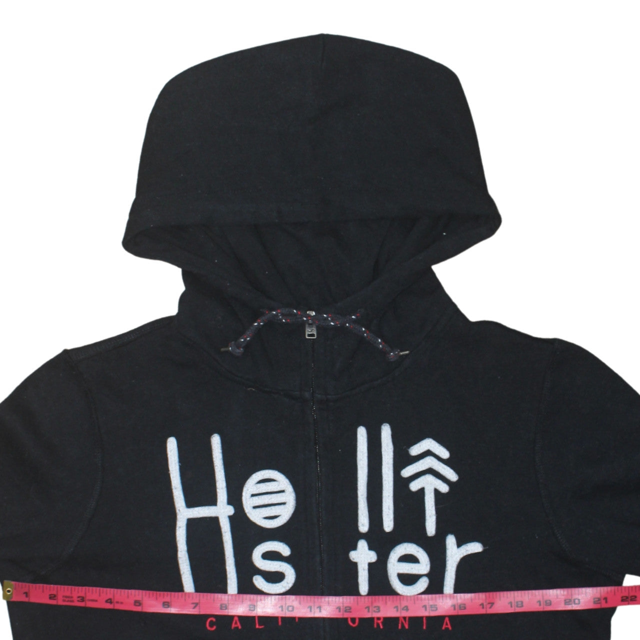 Mens UK Size S Hollister Black Full Zip Hoodie