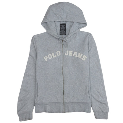Womens UK Size L Ralph Lauren Grey Full Zip Hoodie