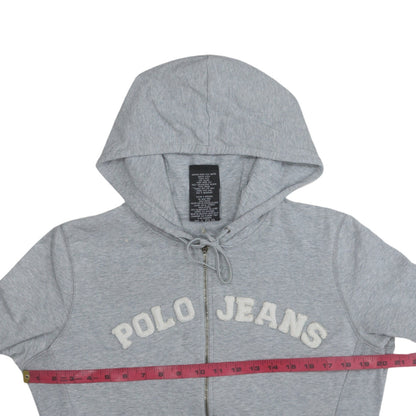 Womens UK Size L Ralph Lauren Grey Full Zip Hoodie