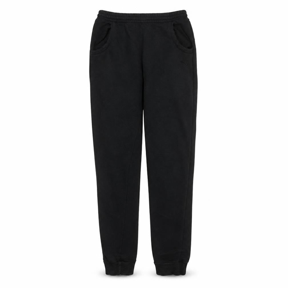 Front view of Puma women’s black, size UK 10, jogger sweatpants elastic waist lightweight