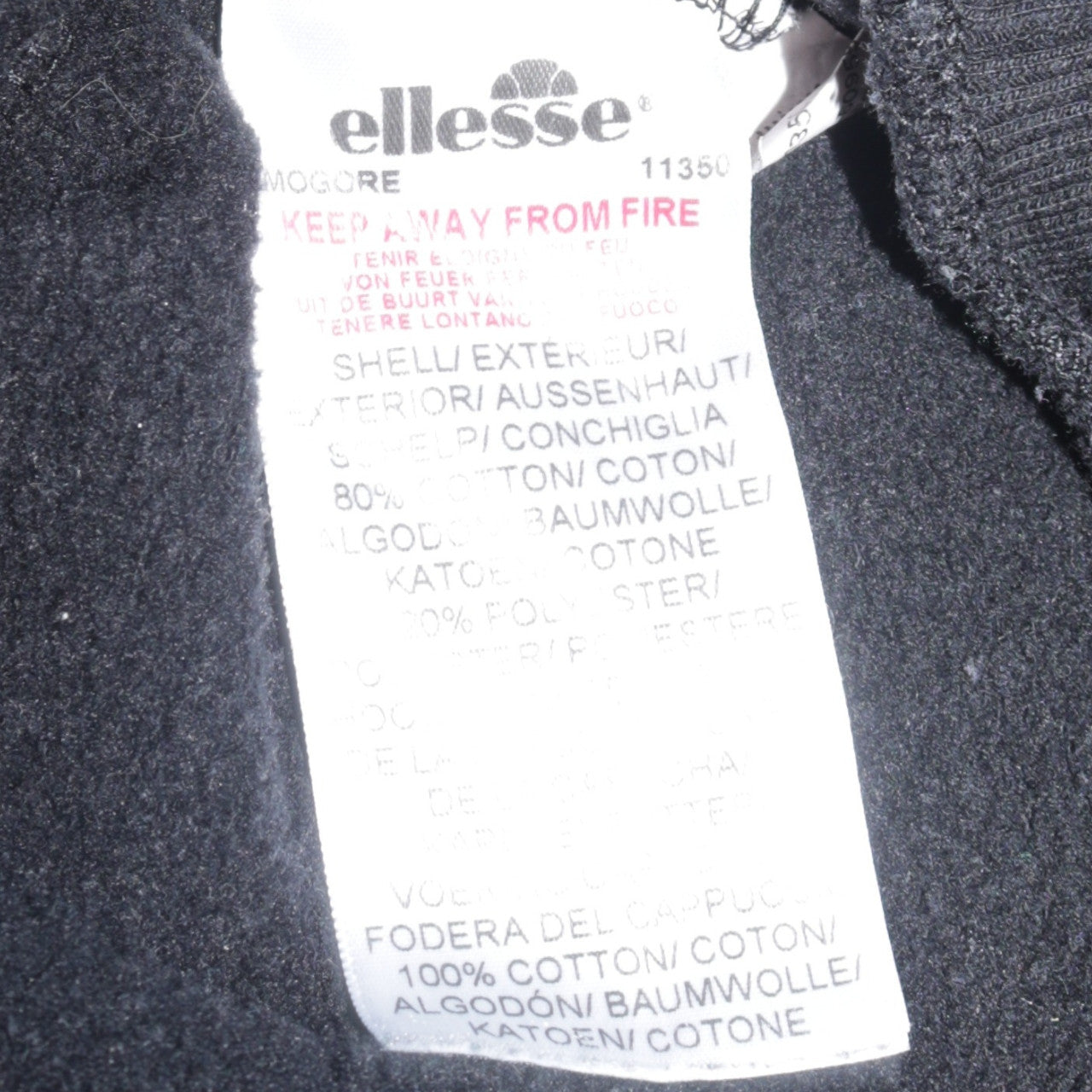 Mens UK Size S ellesse Black Pullover Hoodie