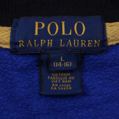Ralph Lauren Boys Blue Varsity Jacket L (14-16 Years) Full Zip Cotton