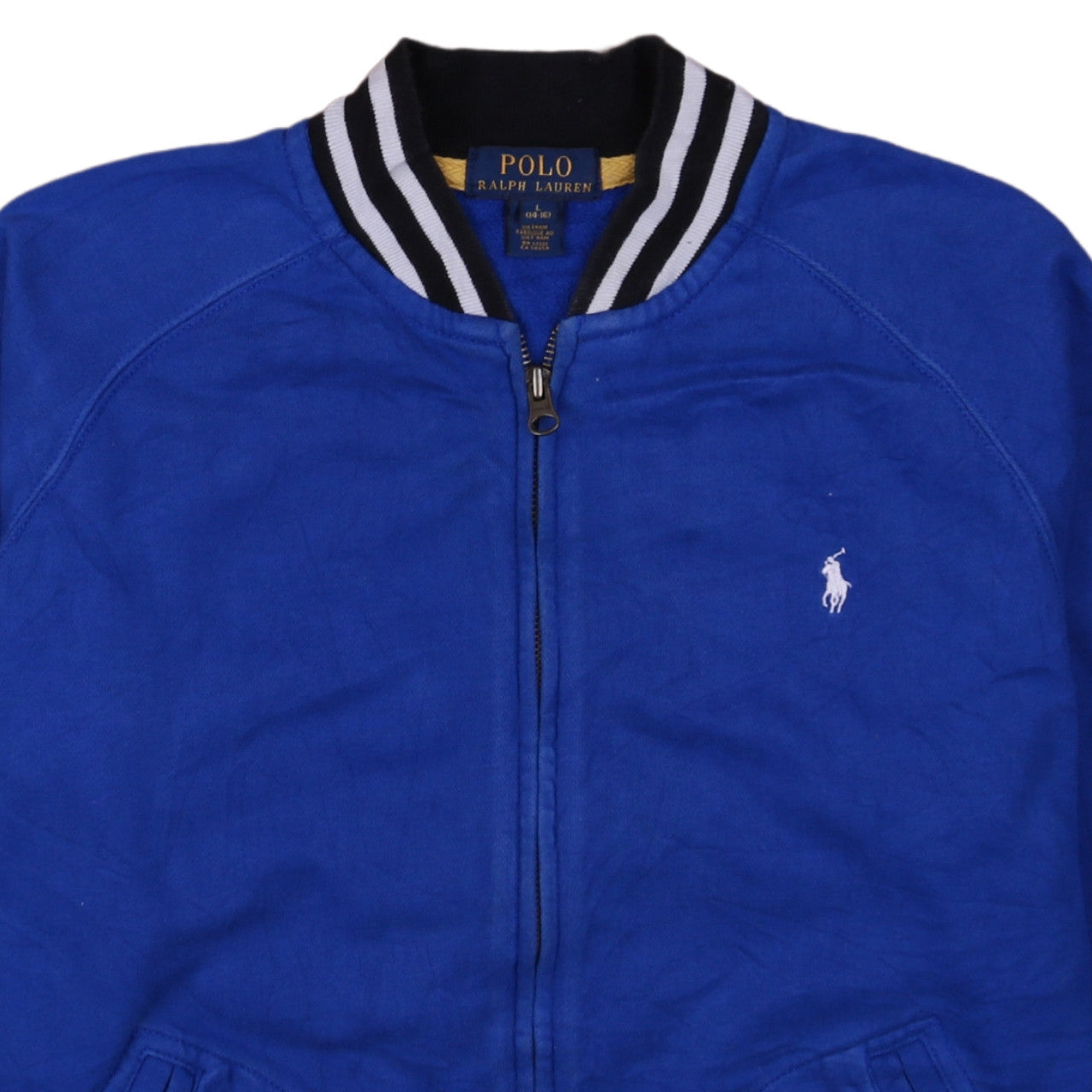 Ralph Lauren Boys Blue Varsity Jacket L (14-16 Years) Full Zip Cotton