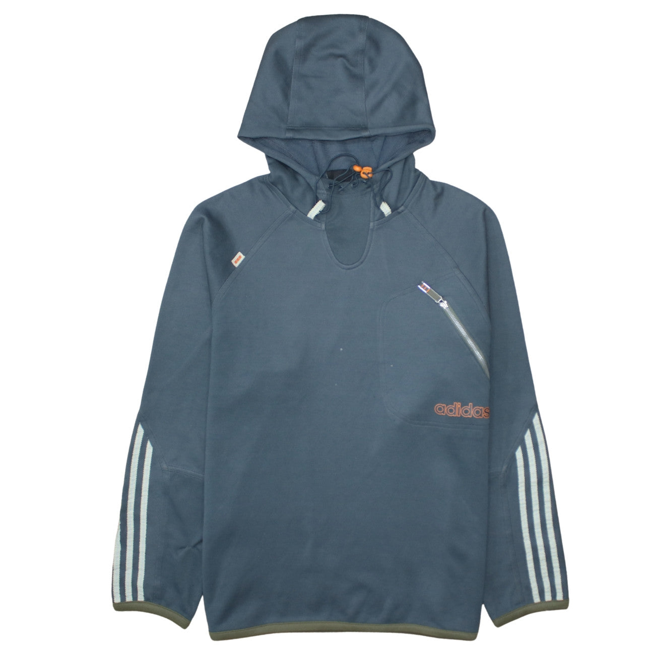 Mens UK Size M adidas Blue Pullover Hoodie
