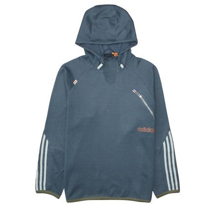 Mens UK Size M adidas Blue Pullover Hoodie