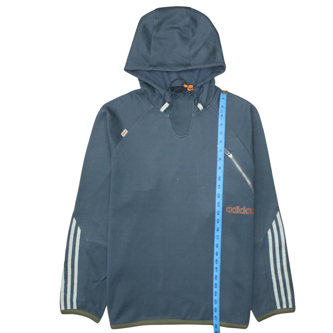 Mens UK Size M adidas Blue Pullover Hoodie