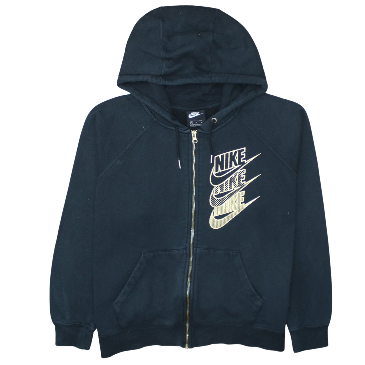 Womens UK Size M Nike Black Full Zip Hoodie