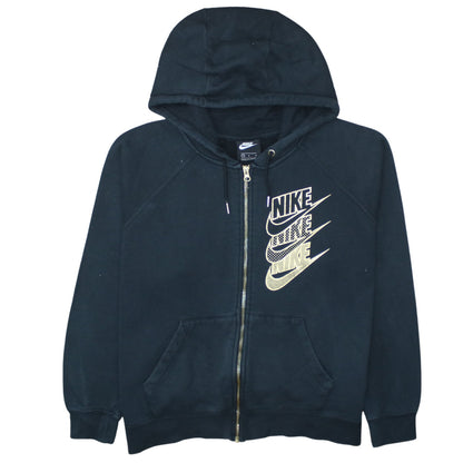 Womens UK Size M Nike Black Full Zip Hoodie